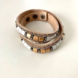 Stella & Dot Cady Leather Wrap Bracelet